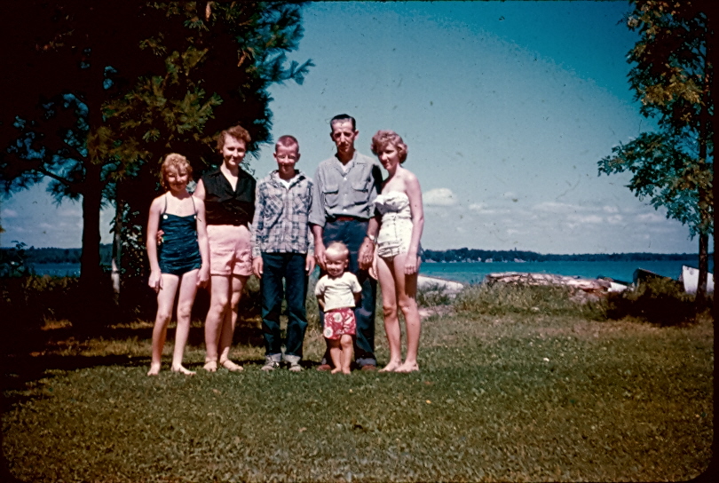 Catlin family at Pinewood Resort, Ten Mile Lake, Hackensack, MN circa 1956.